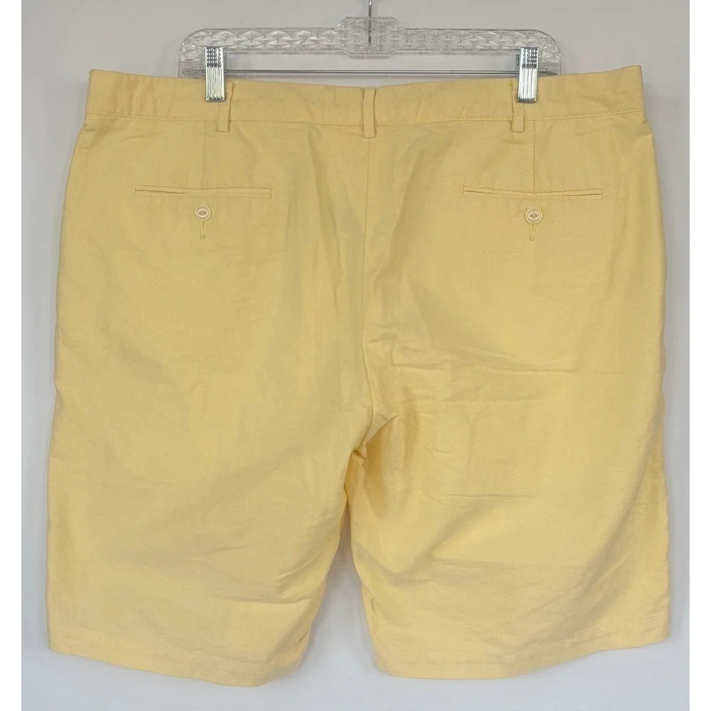 Polo Ralph Lauren Preston Short Mens 42 Yellow 100% Cotton Chino Flat Front 9.5" - Picture 2 of 5